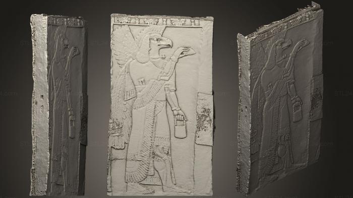 Египетские статуи и рельефы (Гипсовый рельеф, STKE_0081) 3D модель для ЧПУ станка